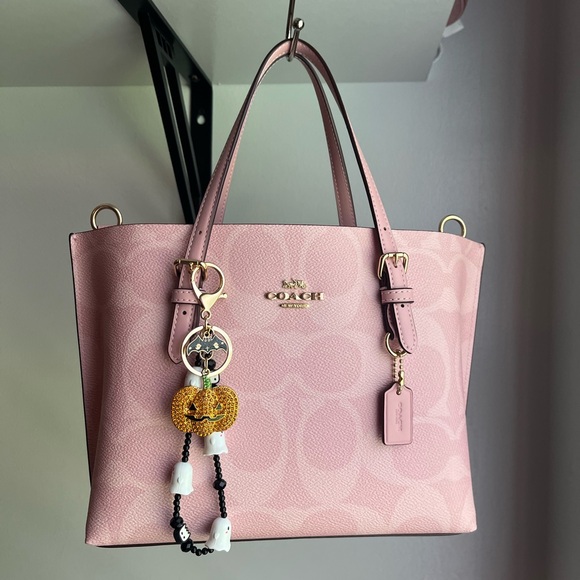 Handmade Accessories - Halloween Pumpkin/ Ghost Beaded Keychain Purse Charm